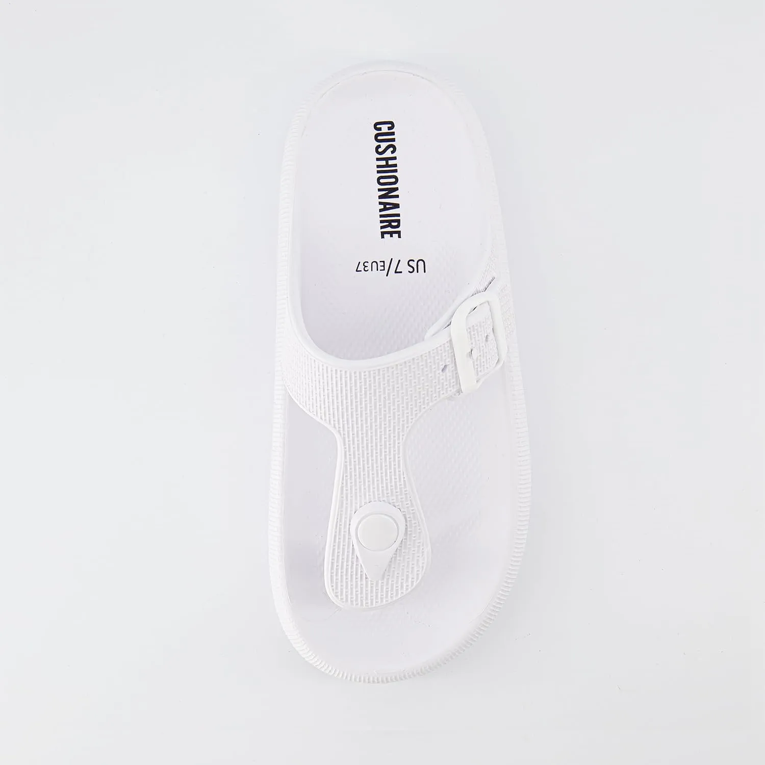CUSHIONAIRE Women's Flo thong recovery cloud pool slide sandal with  Comfort