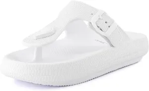 CUSHIONAIRE Women's Flo thong recovery cloud pool slide sandal with  Comfort