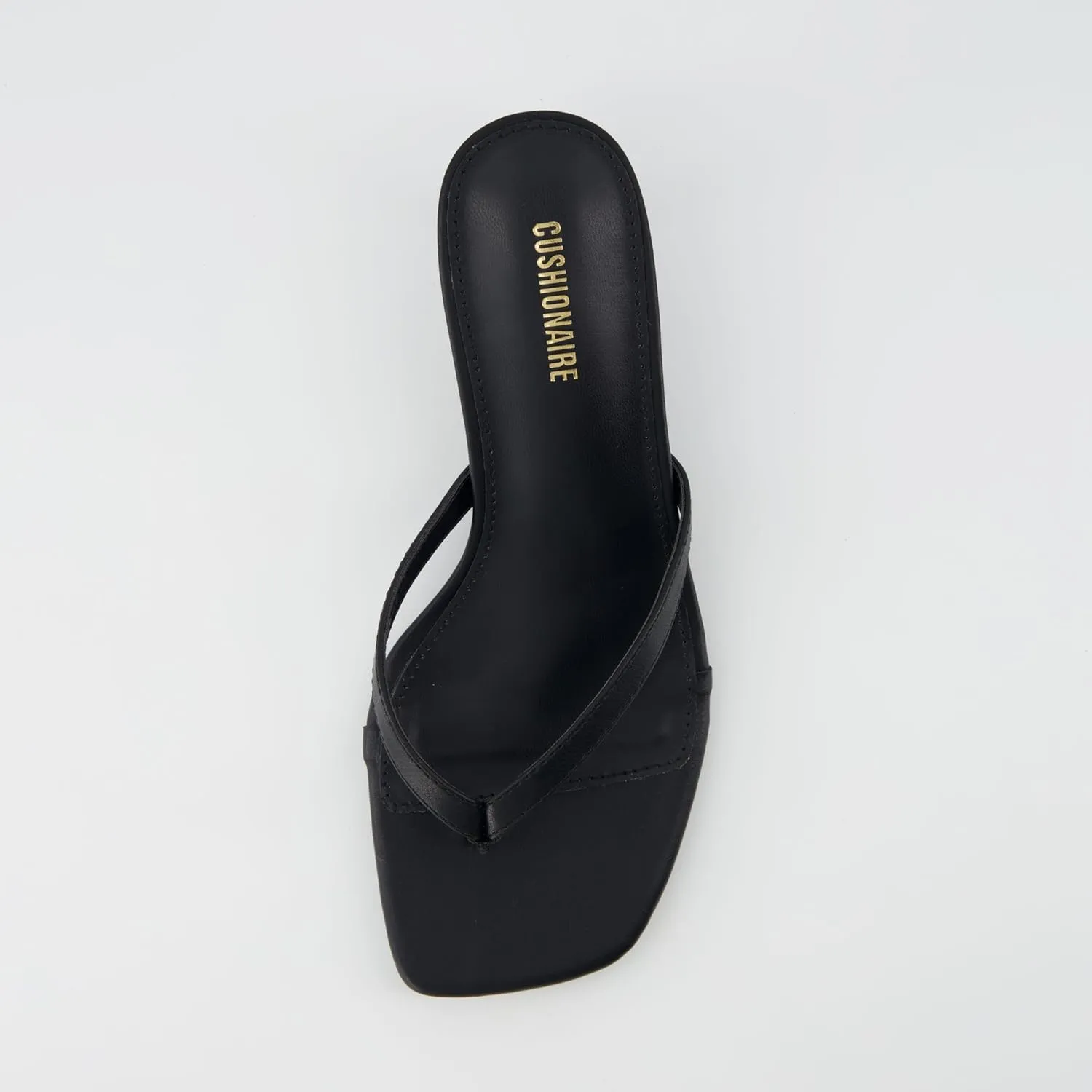 CUSHIONAIRE Women's Miami Kitten heel thong sandals  Memory Foam, Wide Widths Available