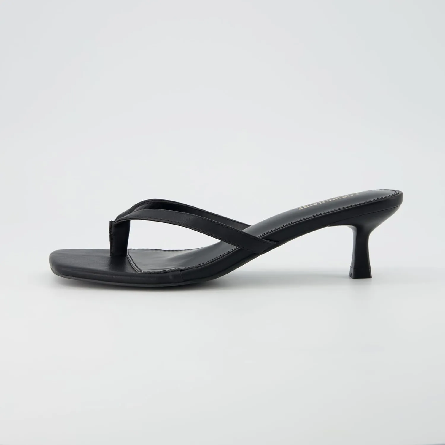 CUSHIONAIRE Women's Miami Kitten heel thong sandals  Memory Foam, Wide Widths Available