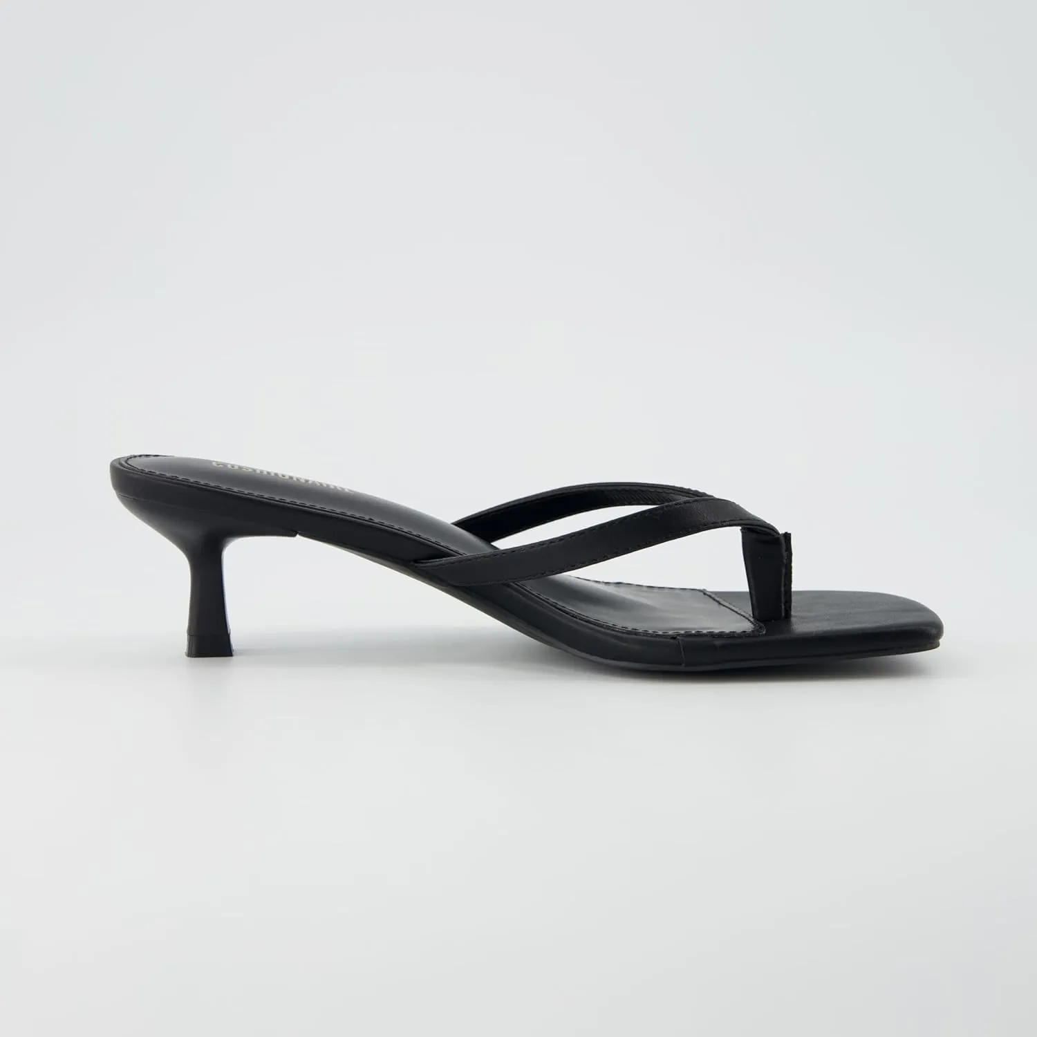 CUSHIONAIRE Women's Miami Kitten heel thong sandals  Memory Foam, Wide Widths Available