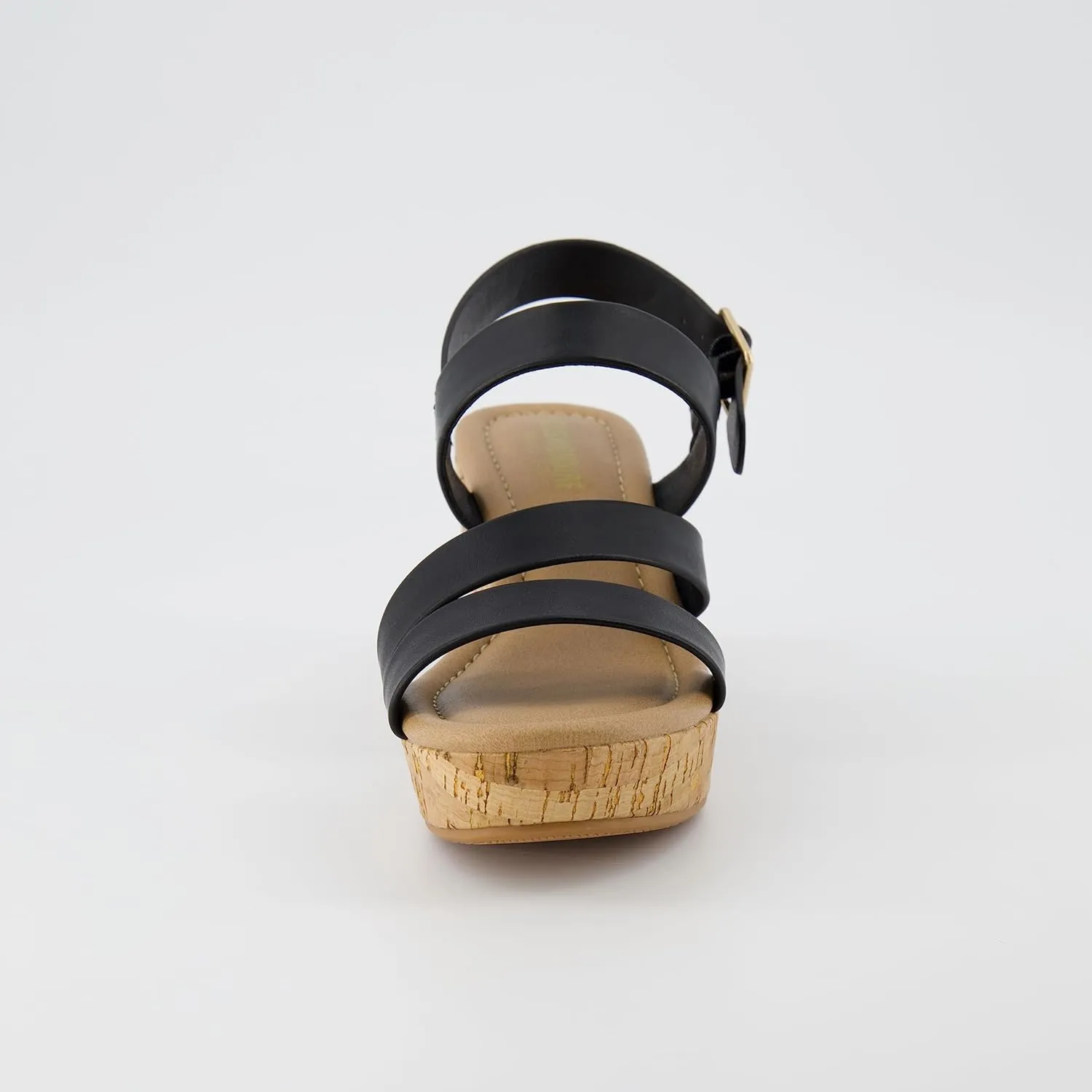 CUSHIONAIRE Women's Russ cork wedge sandal  Memory Foam, Wide Widths Available