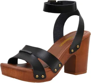 CUSHIONAIRE Women's Sandra Faux Wood Sandal  LiteSole Technology, Wide Widths Available