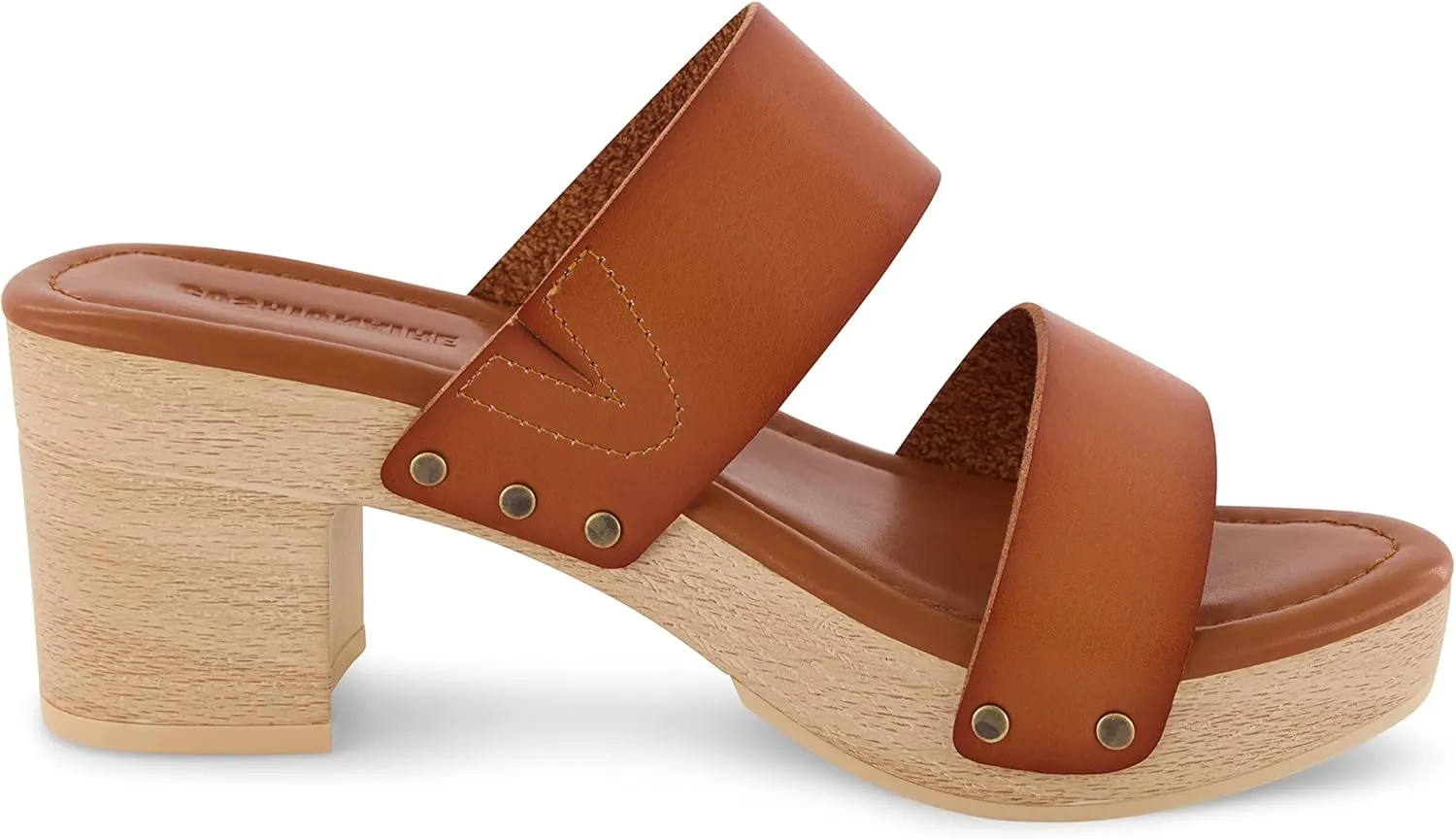 CUSHIONAIRE Women's Sky Faux Wood Sandal  Comfort Foam & LiteSole Technology
