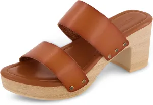 CUSHIONAIRE Women's Sky Faux Wood Sandal  Comfort Foam & LiteSole Technology
