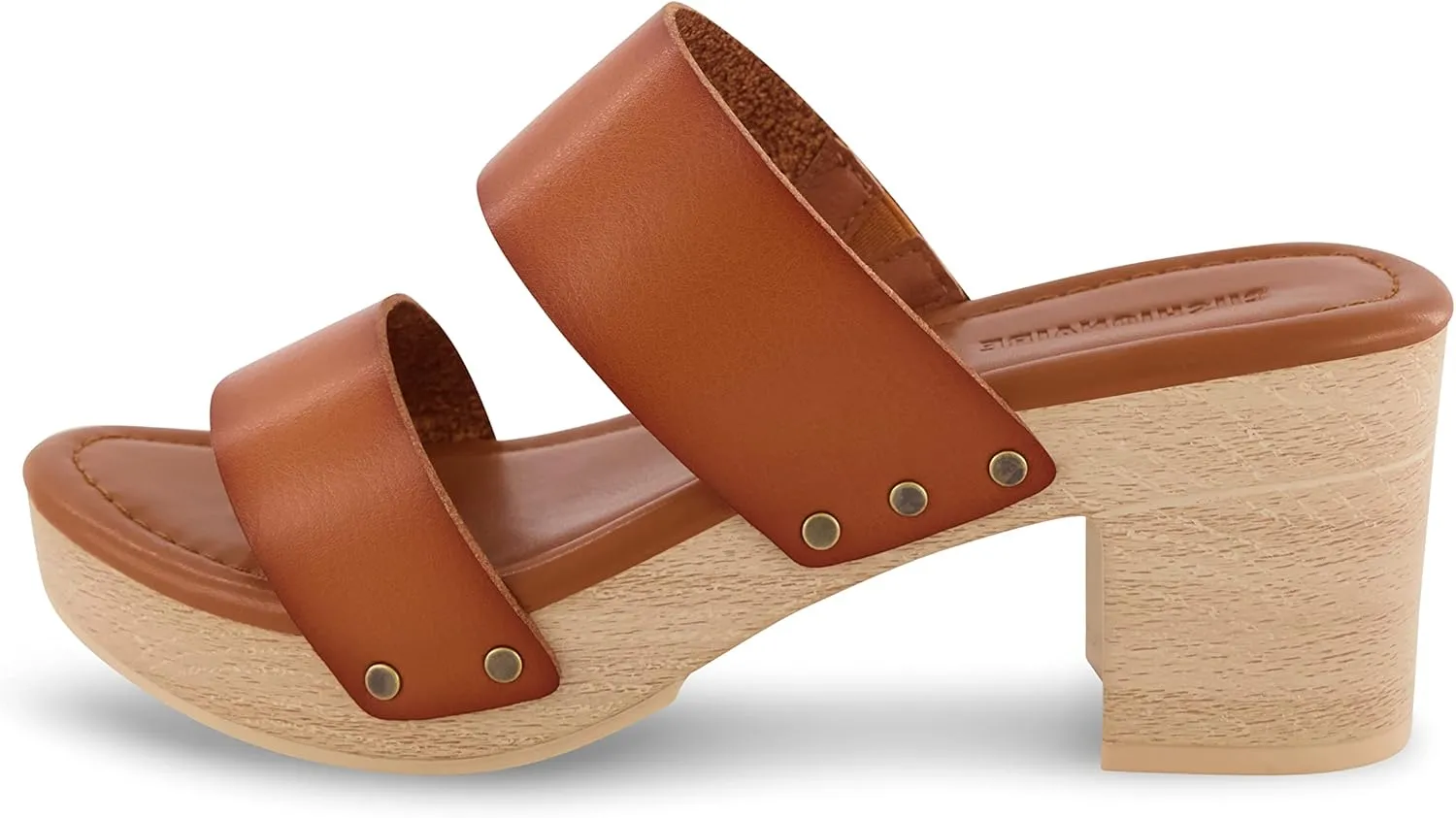 CUSHIONAIRE Women's Sky Faux Wood Sandal  Comfort Foam & LiteSole Technology