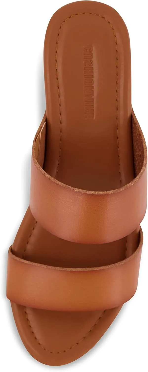 CUSHIONAIRE Women's Sky Faux Wood Sandal  Comfort Foam & LiteSole Technology