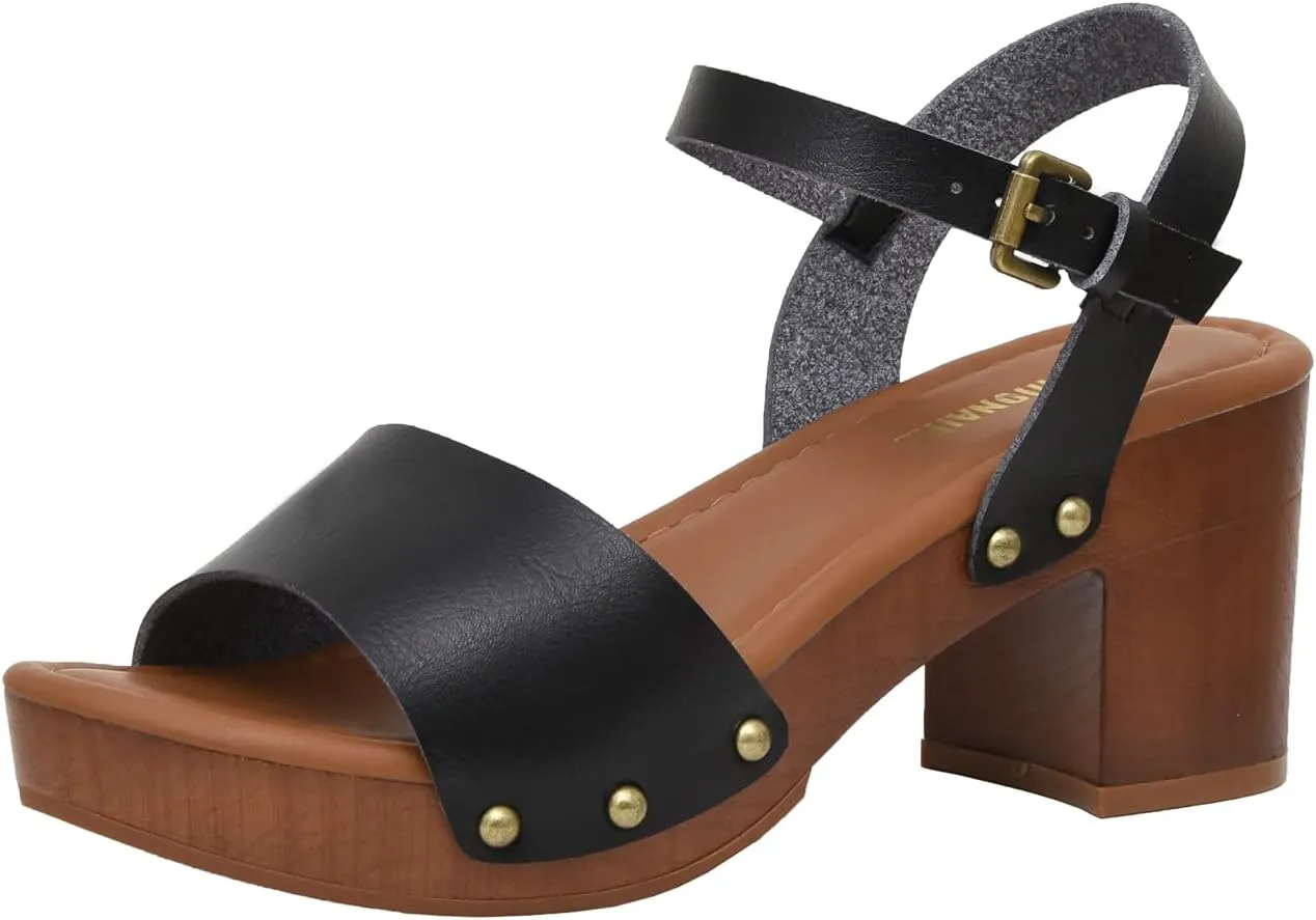 CUSHIONAIRE Women's Sloan Faux Wood Sandal  Memory Foam Insole & LiteSole Technology -Wide Widths Available