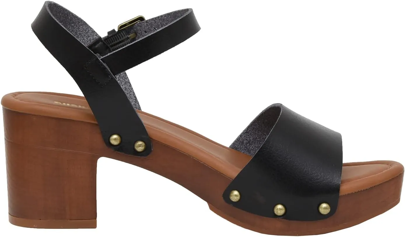 CUSHIONAIRE Women's Sloan Faux Wood Sandal  Memory Foam Insole & LiteSole Technology -Wide Widths Available