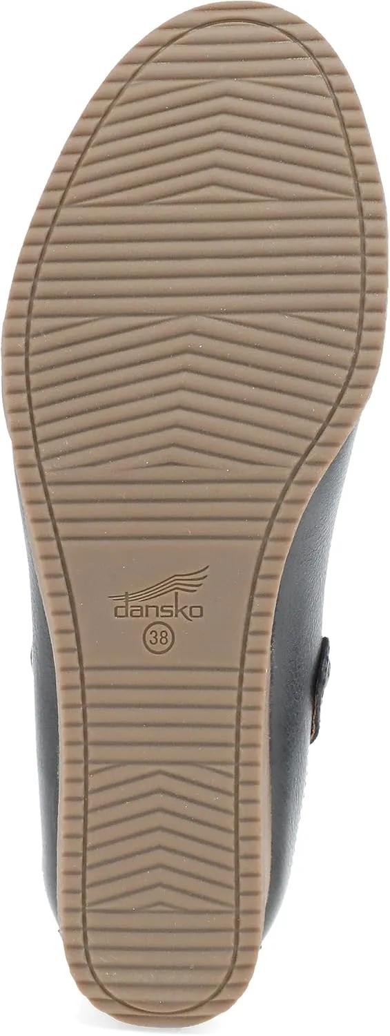 Dansko Sheridan Wedge Mule for Women - Durable Waterproof Leathers and Leather-Stacked Heel - Swivel Heel Strap with Buckle Detail to Ensure