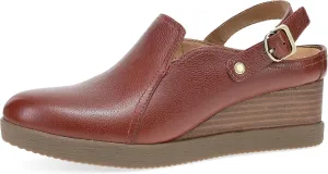 Dansko Sheridan Wedge Mule for Women - Durable Waterproof Leathers and Leather-Stacked Heel - Swivel Heel Strap with Buckle Detail to Ensure