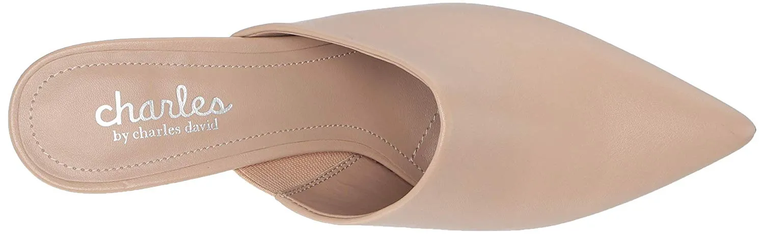 David Sandals Nude Charles Heeled Abree Pointy Back Mule Polished Record-breaking sale Charles by Classic