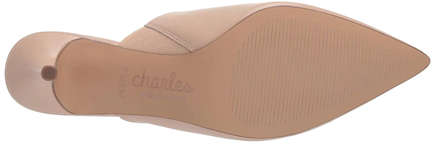 David Sandals Nude Charles Heeled Abree Pointy Back Mule Polished Record-breaking sale Charles by Classic