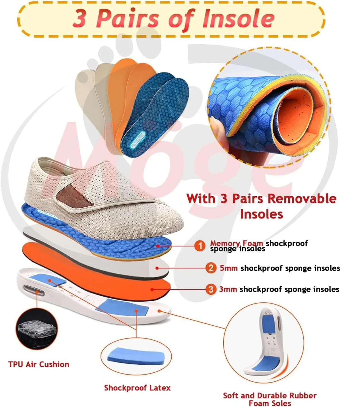 Diabetic Shoes for Men Extra Wide Width, Swollen Feet Shoes for Neuropathy Walking Shoes for Diabetics Pain Relief Lightweight Loafer Slip On Boat Wide Fit Trainers Men