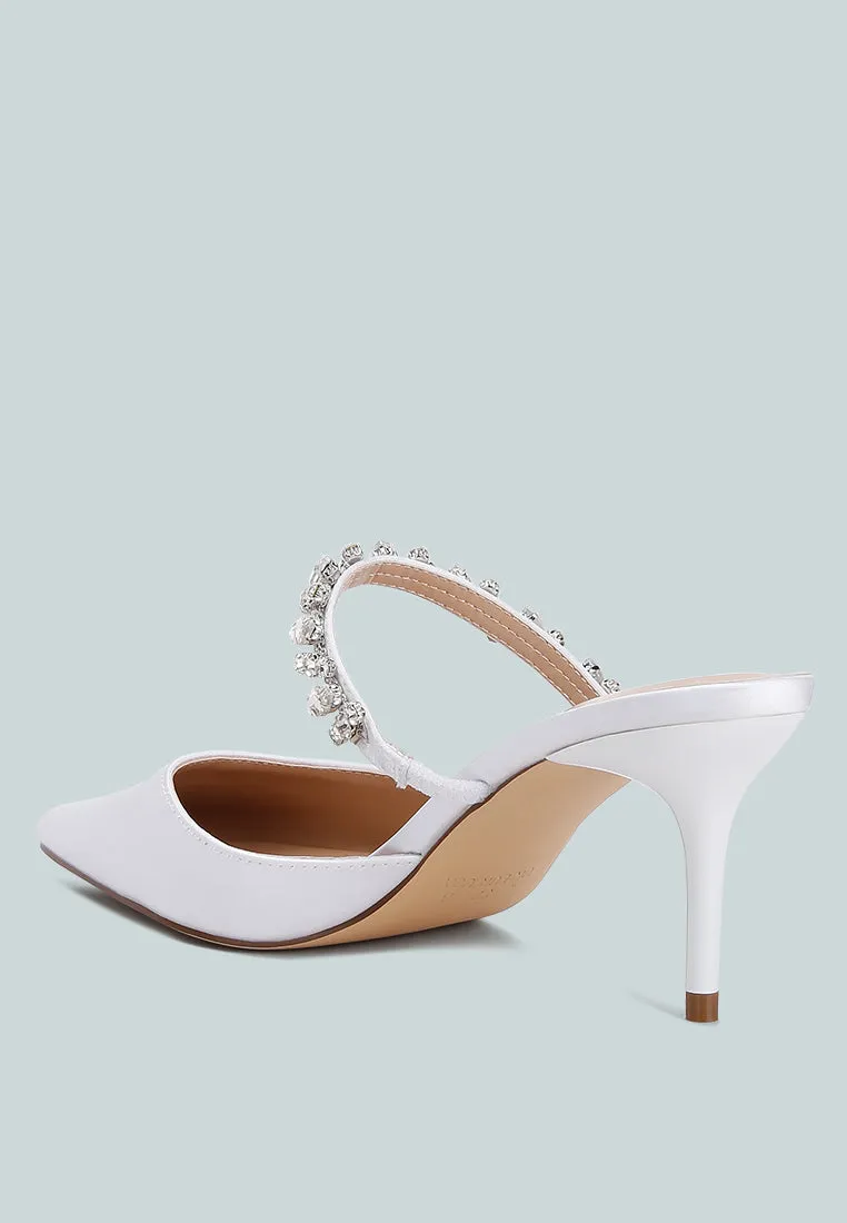 Diamante Stiletto Mules Sandal By Ruw