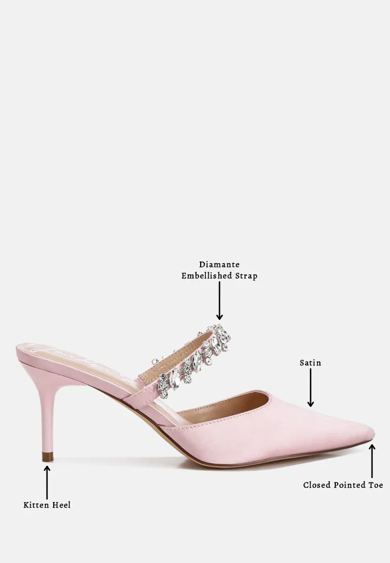 Diamante Stiletto Mules Sandal By Ruw