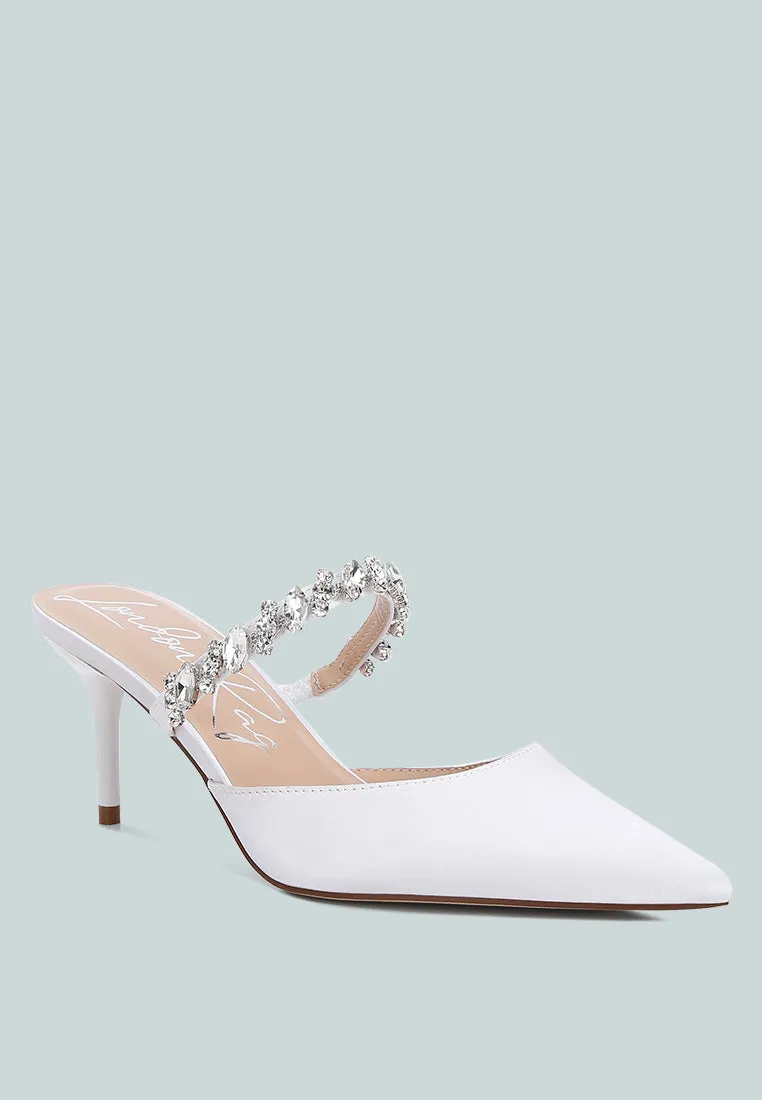 Diamante Stiletto Mules Sandal By Ruw