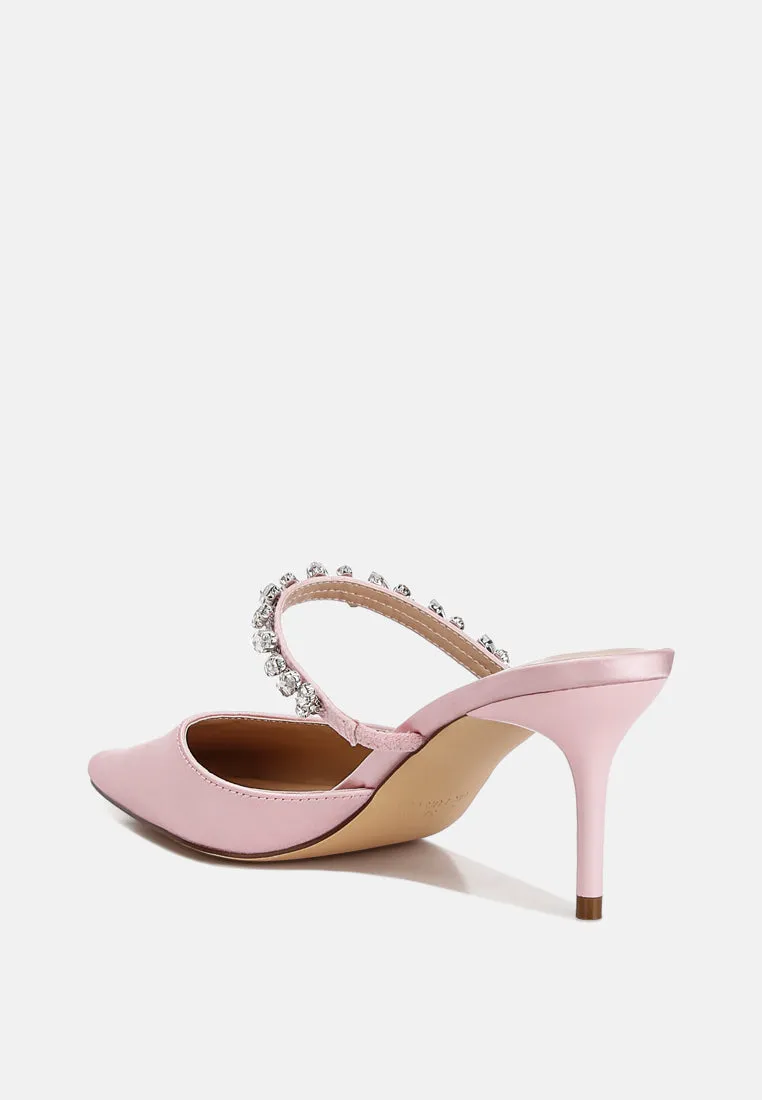 Diamante Stiletto Mules Sandal By Ruw