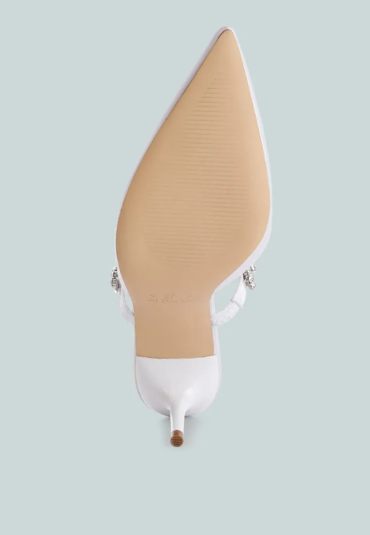 Diamante Stiletto Mules Sandal By Ruw