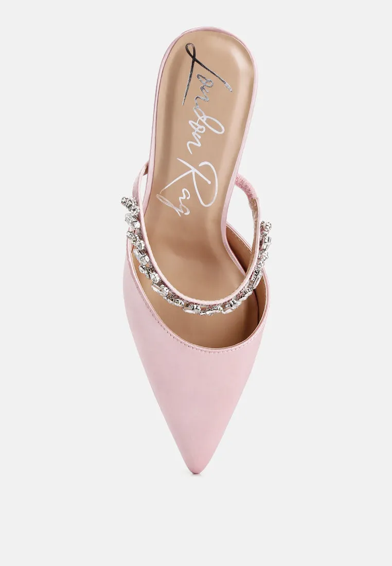 Diamante Stiletto Mules Sandal By Ruw