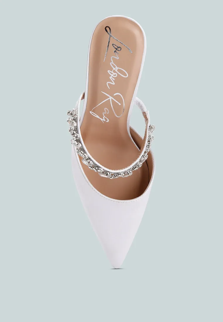 Diamante Stiletto Mules Sandal By Ruw