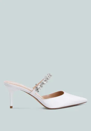 Diamante Stiletto Mules Sandal By Ruw