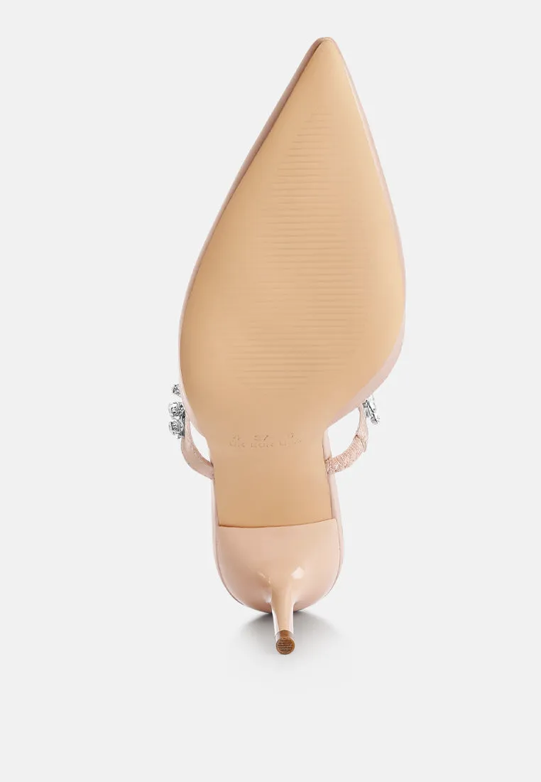 Diamante Stiletto Mules Sandal By Ruw