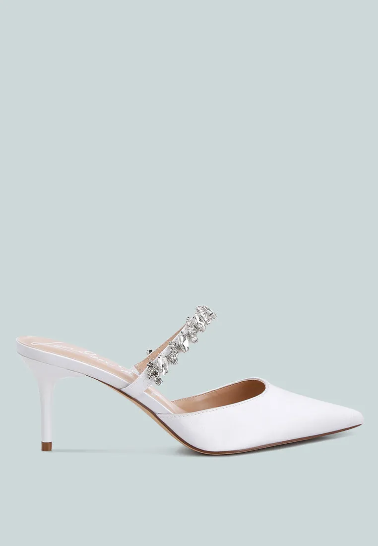 Diamante Stiletto Mules Sandal By Ruw