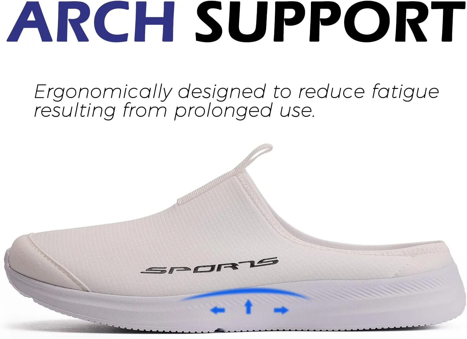 DimaiGlobal Mens Slippers with Arch Support Casual Mules Clog Open Back Shoes Comfort Slip-On Walking Loafer Indoor Outdoor House Shoes