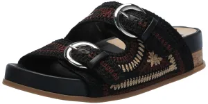 Dolce Vita Women's RALLI Flat Sandal, Black Multi Knit, 9
