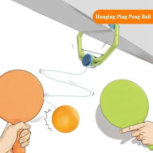 Door Pong Ball Game, 2025 Hanging Table Tennis Trainer Portable Set with Racket and Balls, Adjustable Hanging Table Tennis Trainer,Portable Table Tennis Exerciser for Kids.
