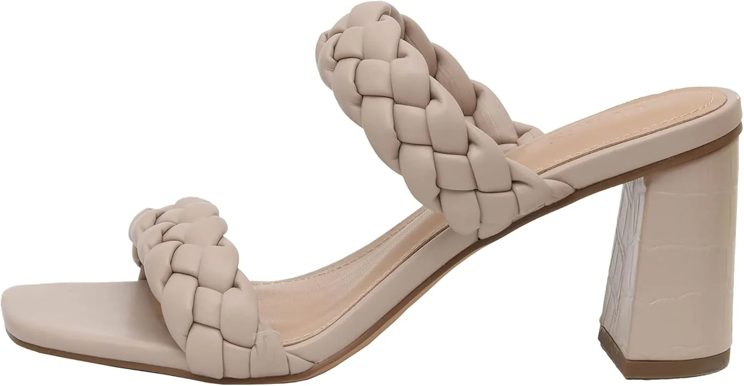 Dunes   CUSHIONAIRE Technology Women's Iris braided Heel Sandal  Memory Foam and Wide Widths Available