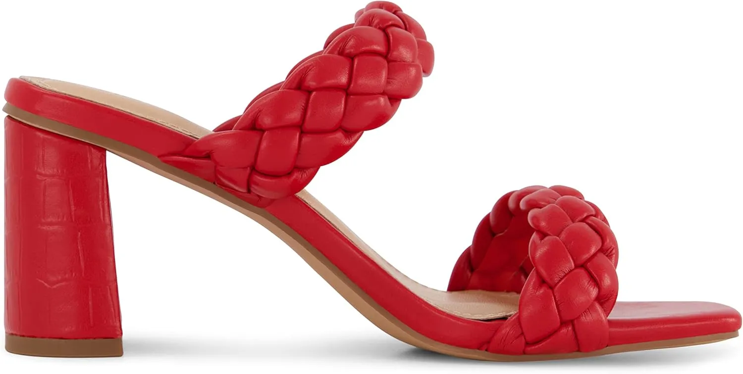 Dunes   CUSHIONAIRE Technology Women's Iris braided Heel Sandal  Memory Foam and Wide Widths Available