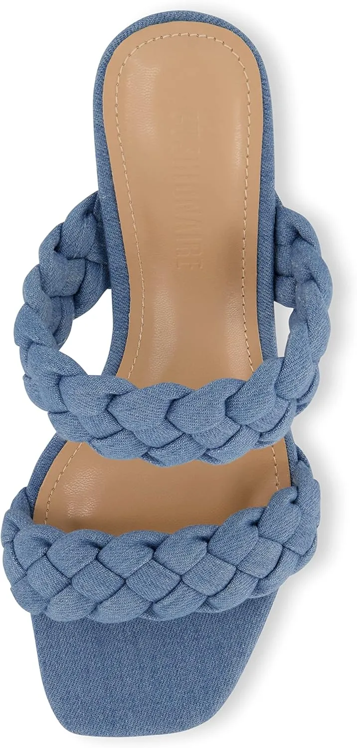 Dunes   CUSHIONAIRE Technology Women's Iris braided Heel Sandal  Memory Foam and Wide Widths Available