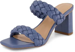 Dunes   CUSHIONAIRE Technology Women's Iris braided Heel Sandal  Memory Foam and Wide Widths Available