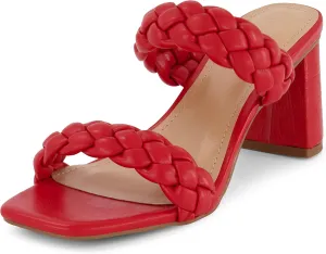 Dunes   CUSHIONAIRE Technology Women's Iris braided Heel Sandal  Memory Foam and Wide Widths Available