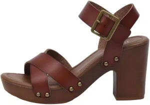Dunes Women's Sayer Faux Wood Sandal  Comfort Foam & LiteSole Technology