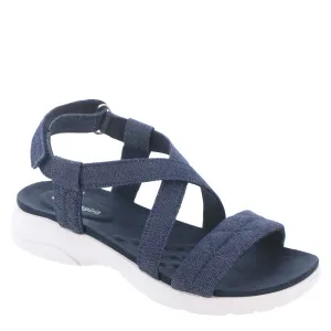 Easy Spirit Women's Treasur 7 Flat Sandal, Denim, 7