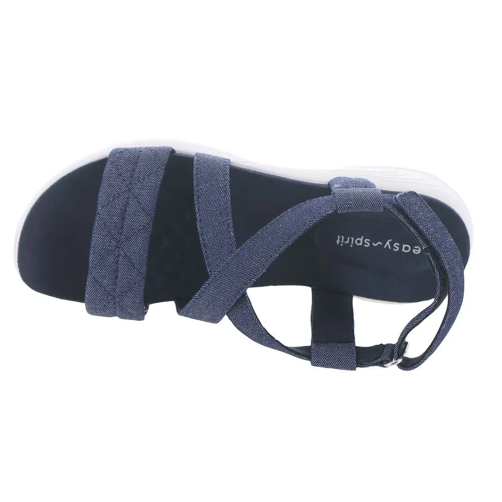 Easy Spirit Women's Treasur 7 Flat Sandal, Denim, 7