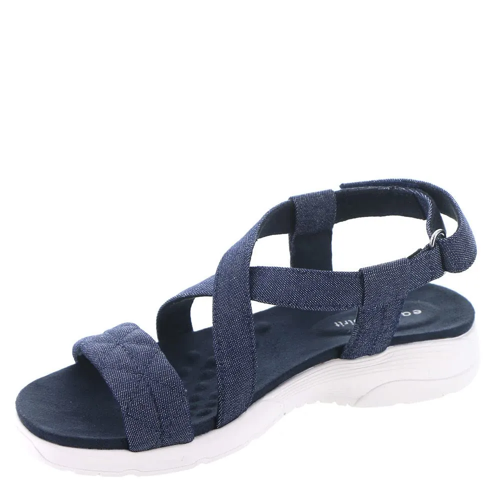 Easy Spirit Women's Treasur 7 Flat Sandal, Denim, 7