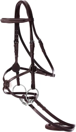 Equinavia Saga Adjustable Padded Fancy Stitched Figure 8 Bridle with Reins