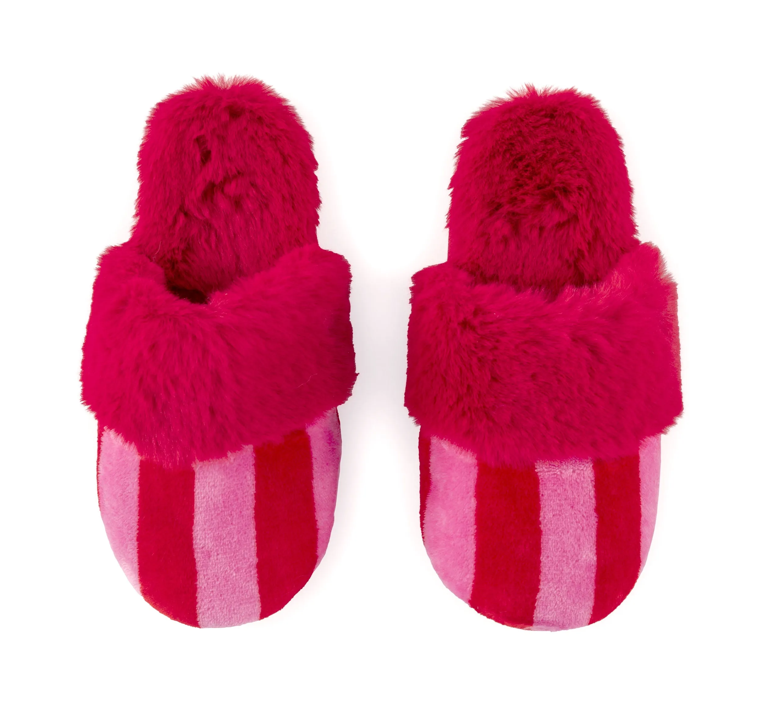FELICITY STRIPE SLIPPERS in Red   Pink