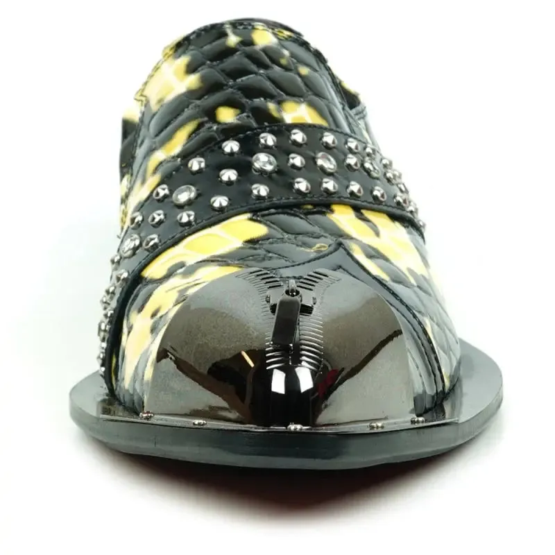 Fiesso FI-6942 Black White Loafers