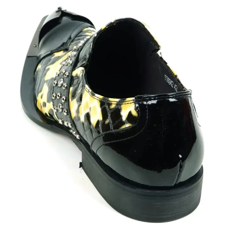 Fiesso FI-6942 Black White Loafers