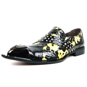 Fiesso FI-6942 Black White Loafers