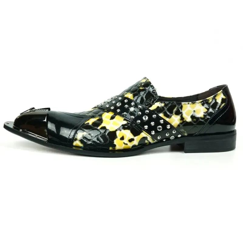 Fiesso FI-6942 Black White Loafers