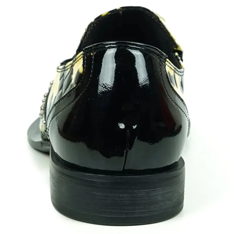 Fiesso FI-6942 Black White Loafers