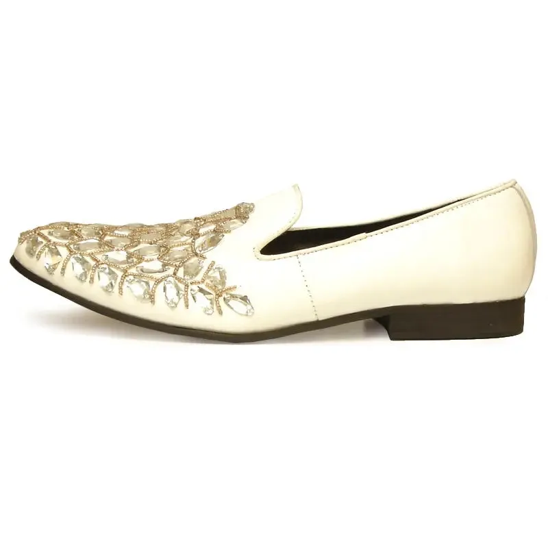 Fiesso FI-7023 White Loafers