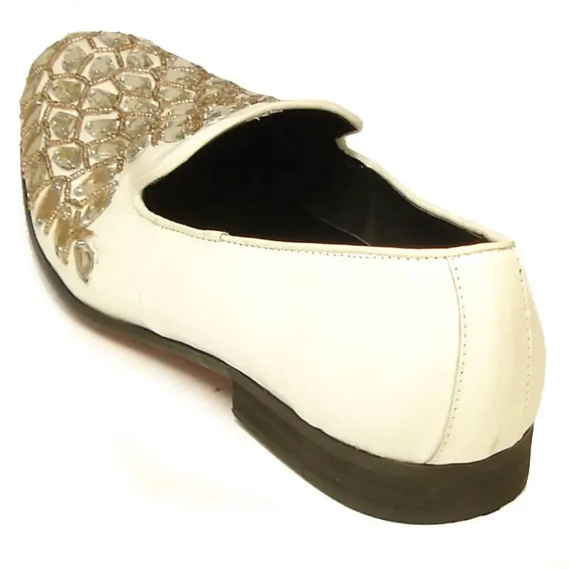 Fiesso FI-7023 White Loafers