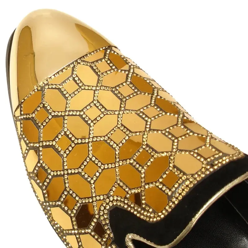 Fiesso FI-7024 Gold Loafers